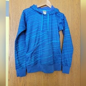 Under Armour blue marble hooded pullover sweatshirt w/ kangaroo pocket XS